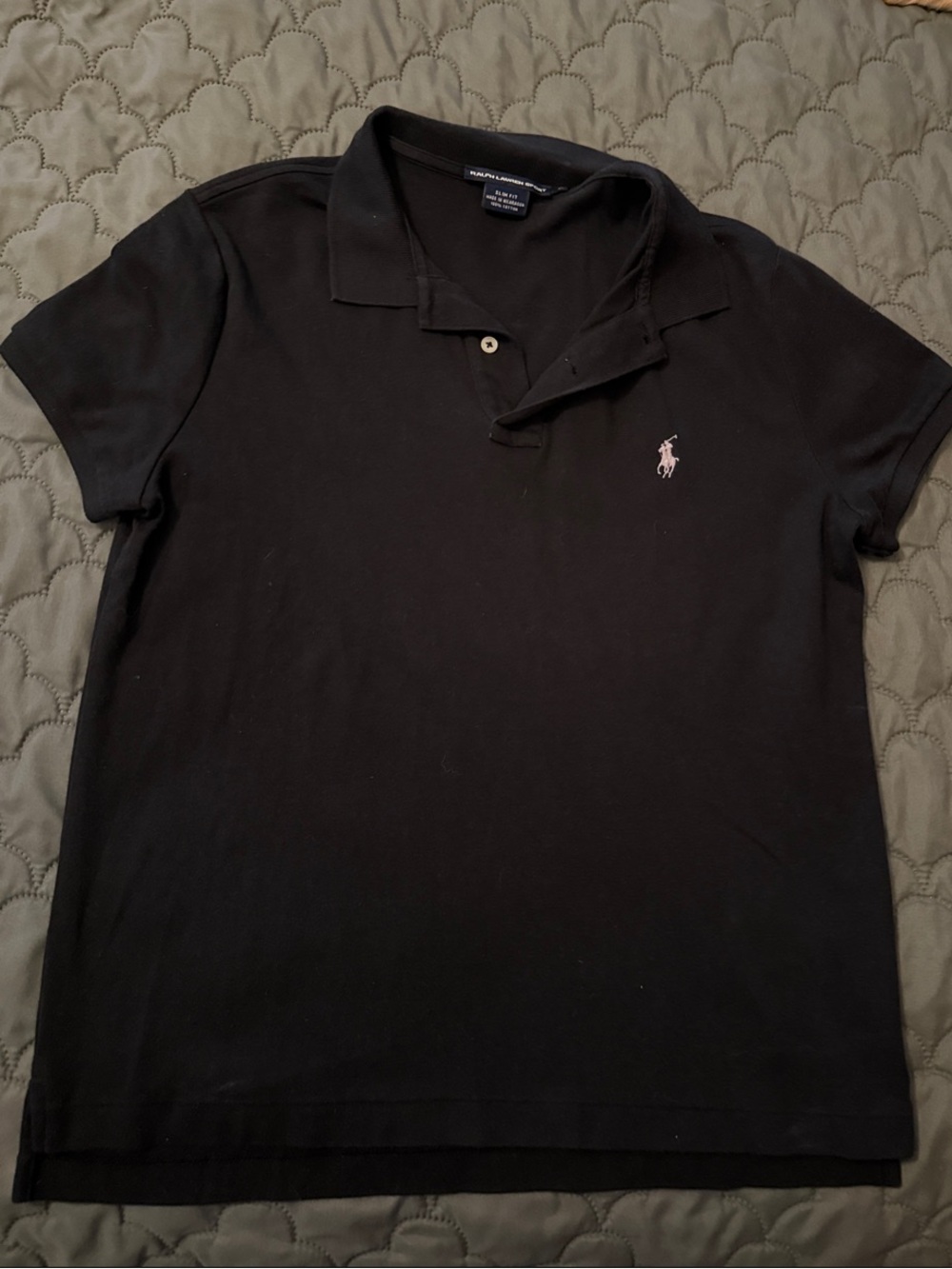 Ralph Lauren Black Polo with Pony Logo